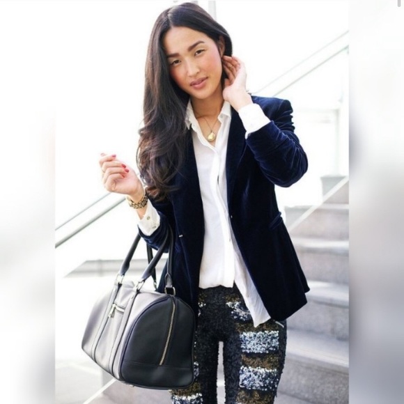 J. Crew velvet schoolboy blazer